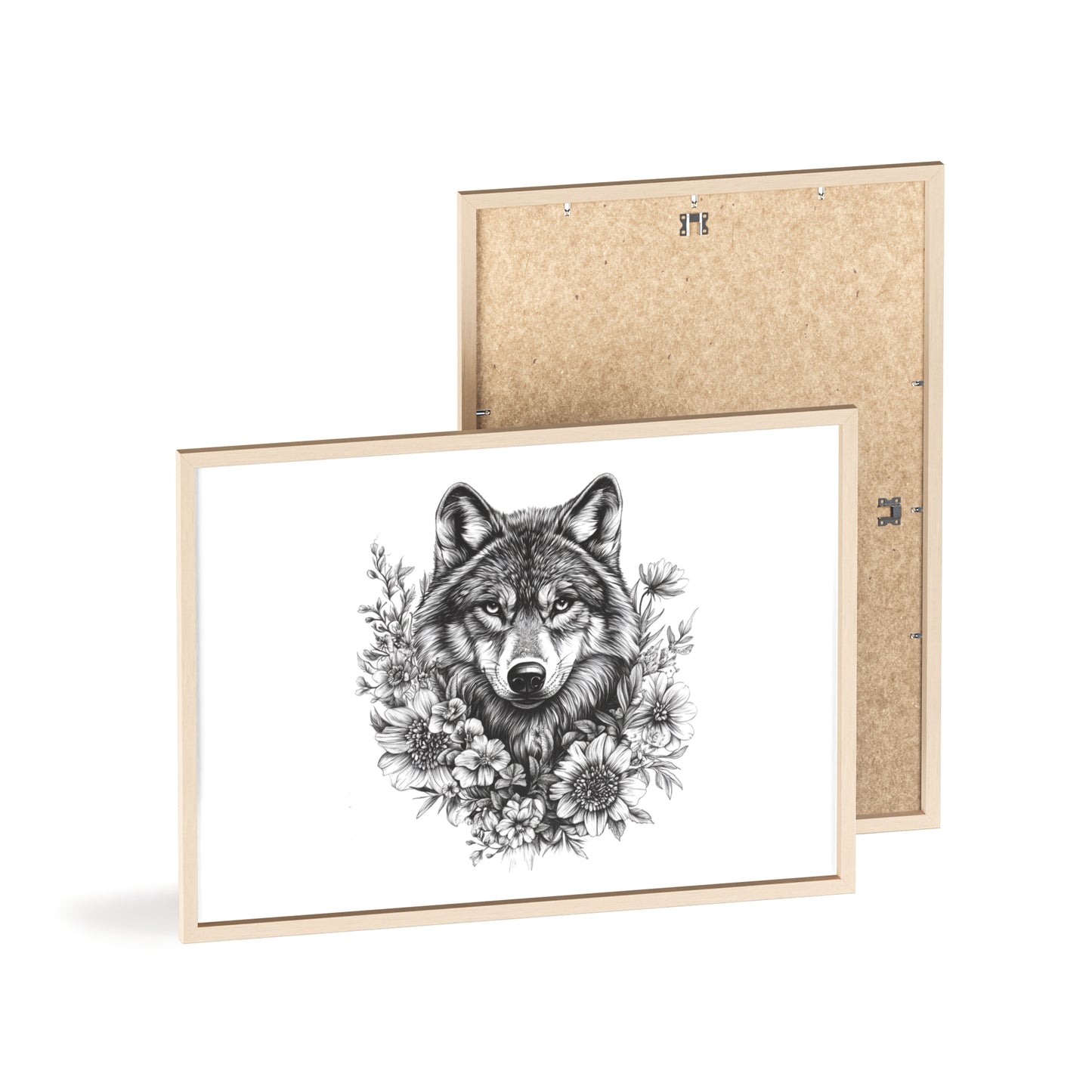 Wolf mit Wildblumen