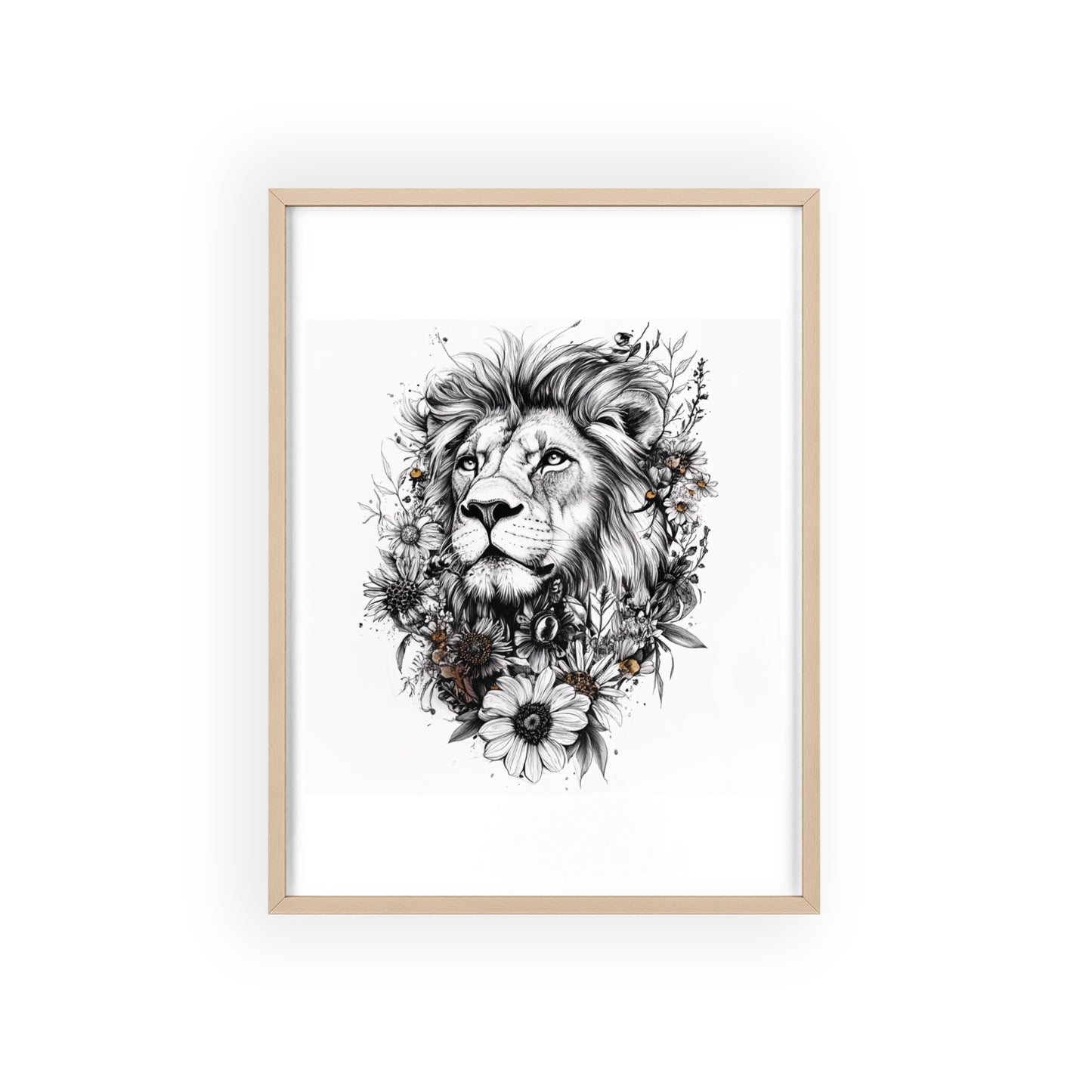 Löwe im floralen Stil