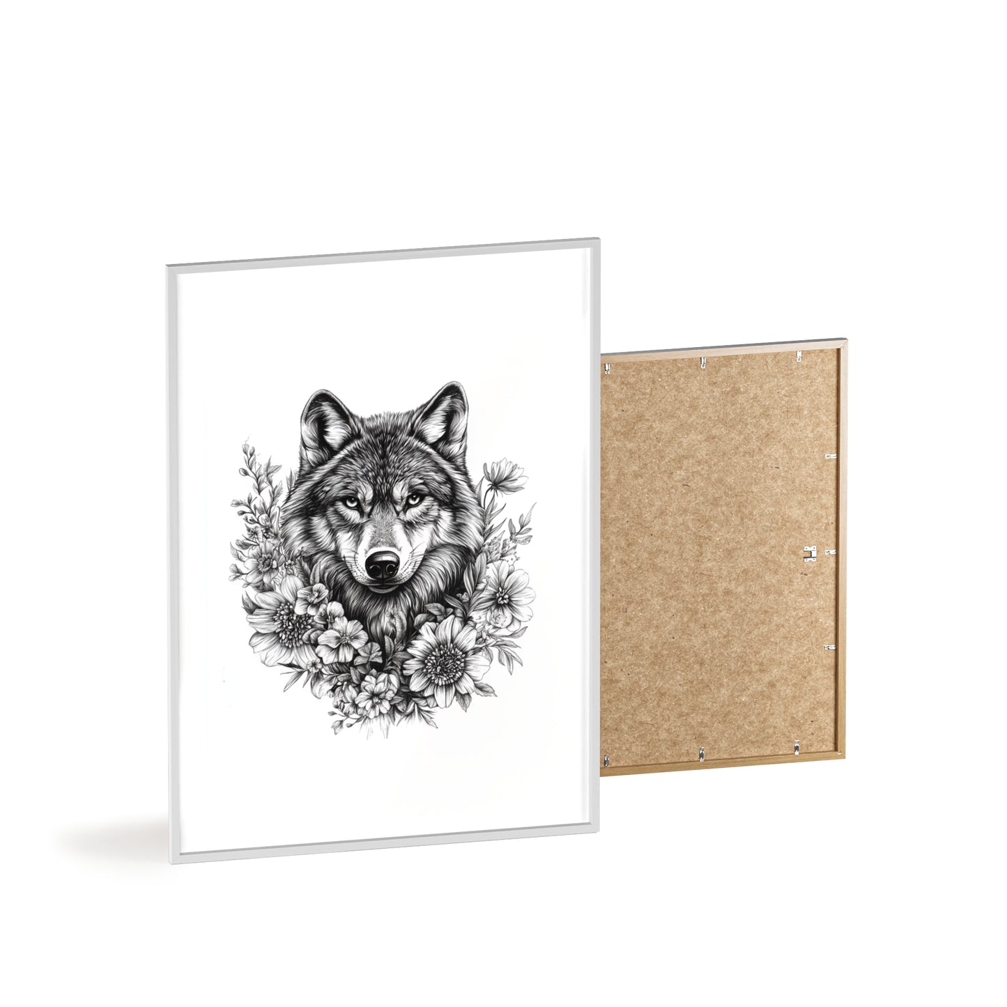 Wolf mit Wildblumen