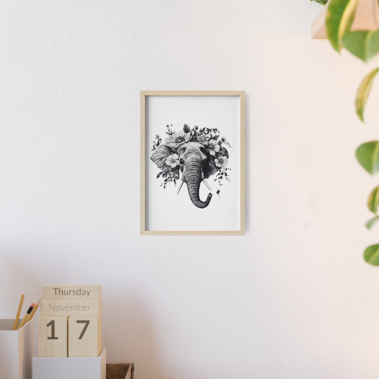 Elephant mit Wildblüten