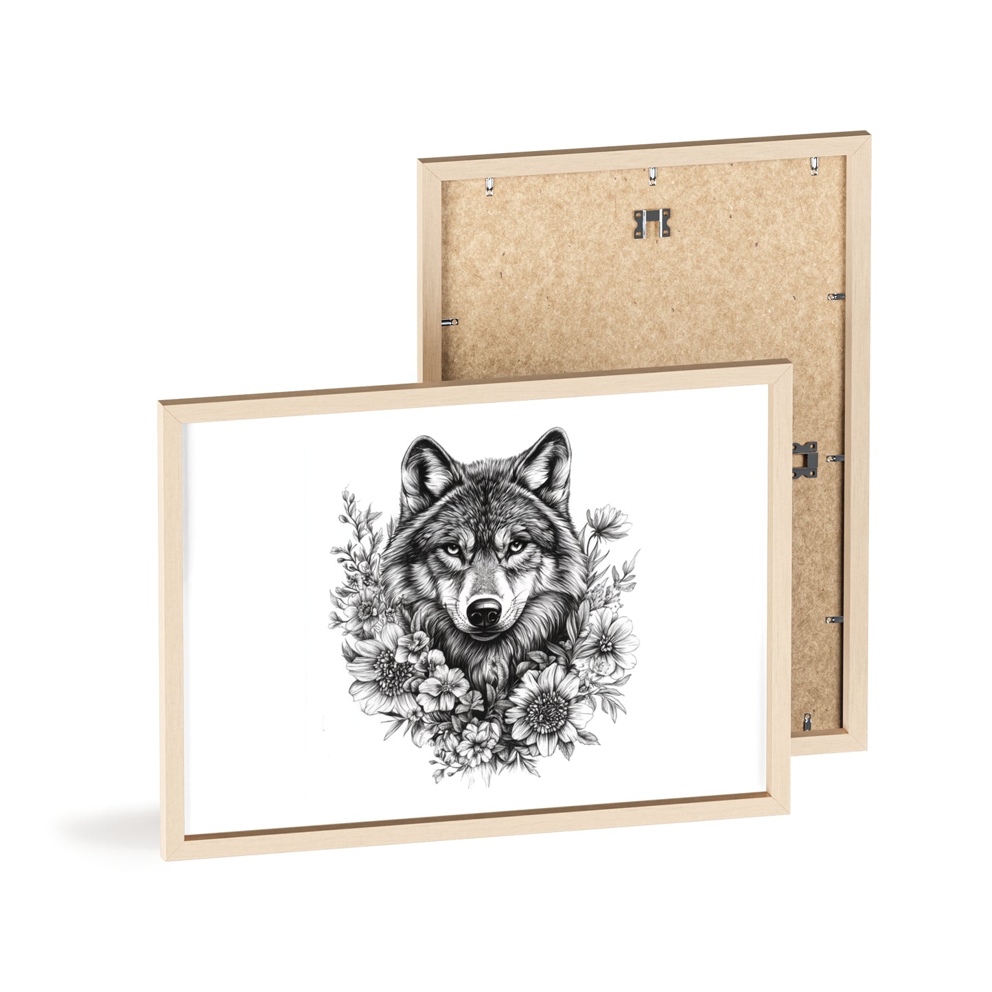 Wolf mit Wildblumen