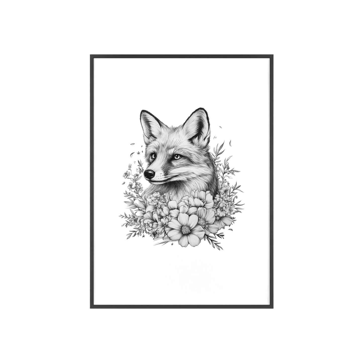 Fuchs mit Wildblütendesign