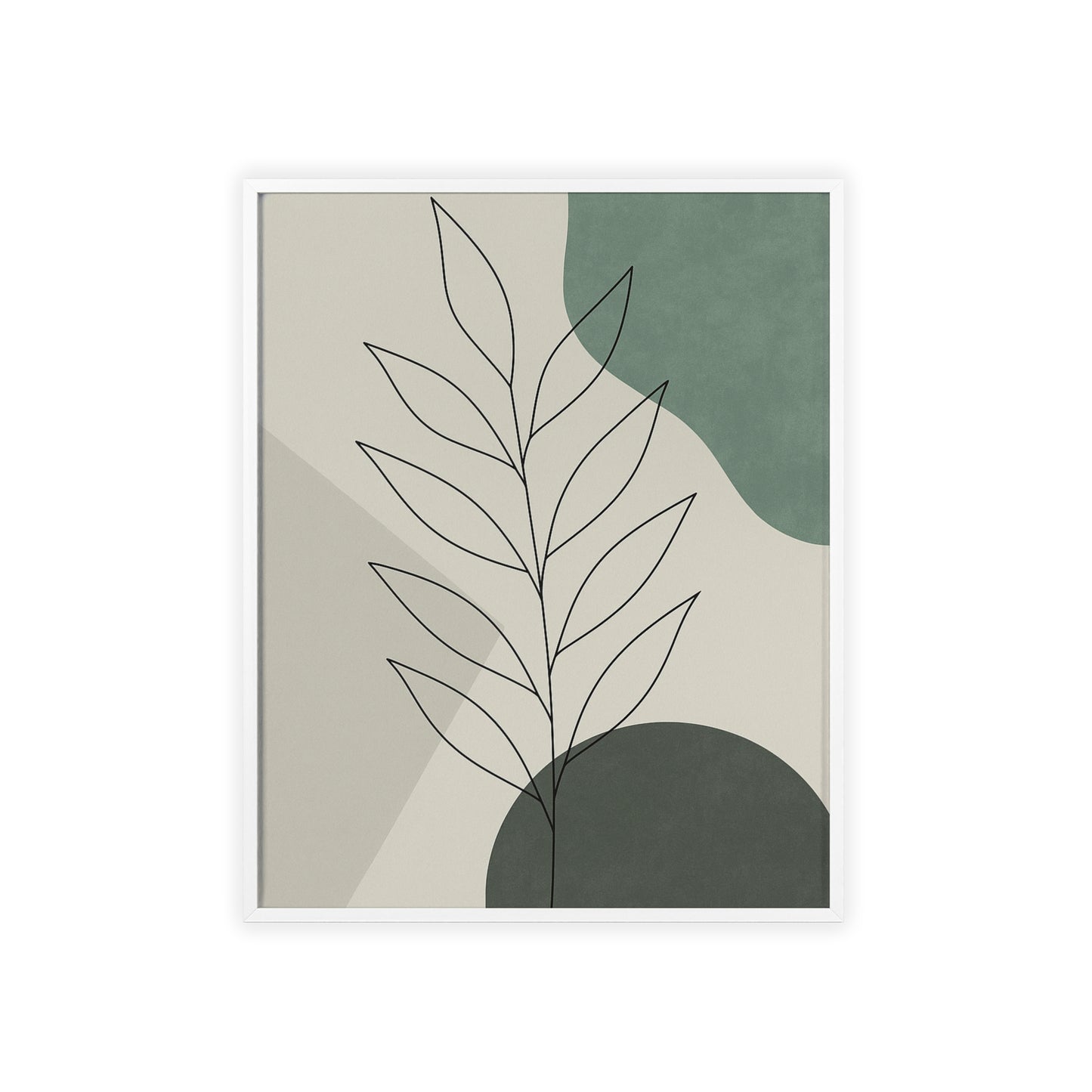 Abstraktes Blätter-Poster – Sanfte Grüntöne & Minimalistisches Design