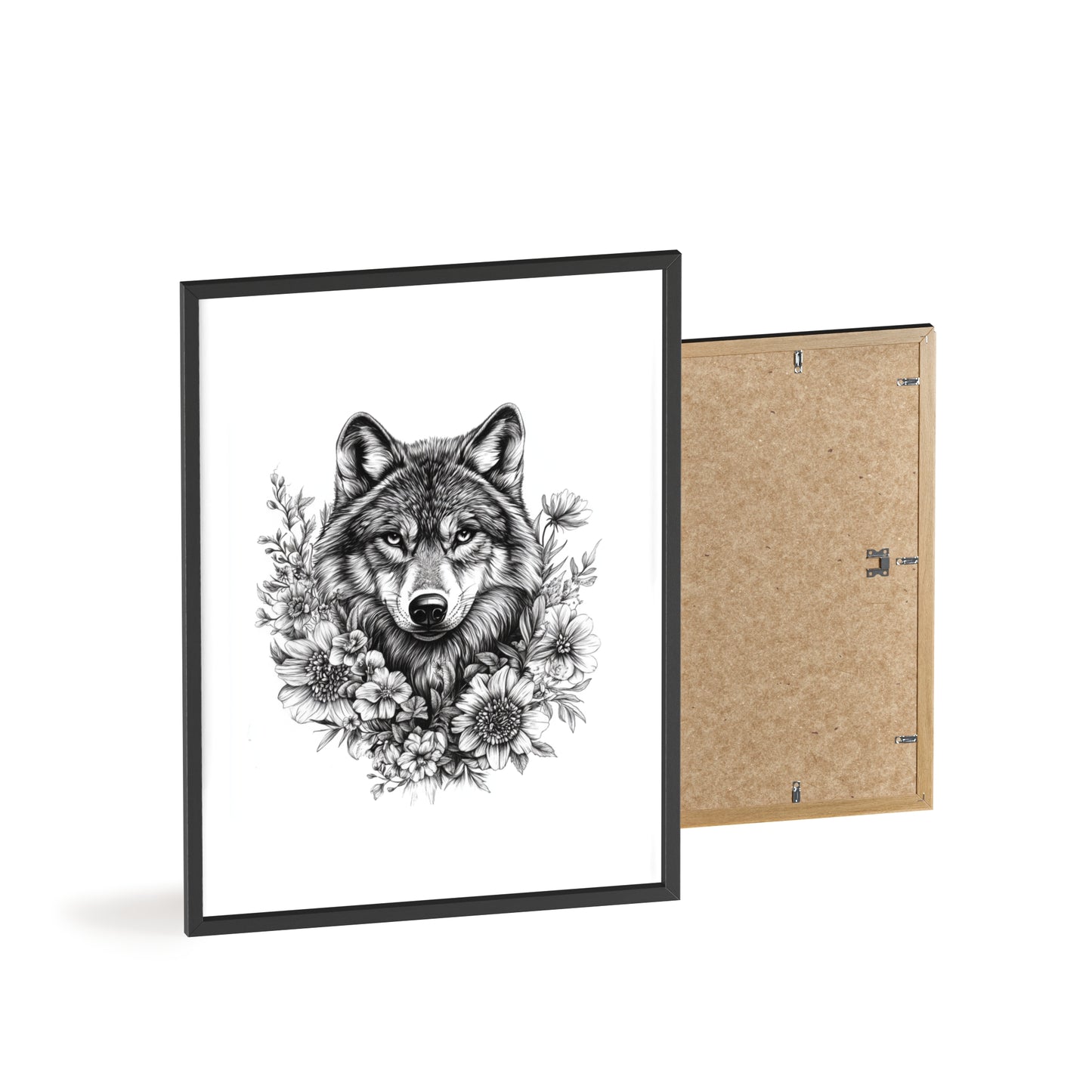 Wolf mit Wildblumen