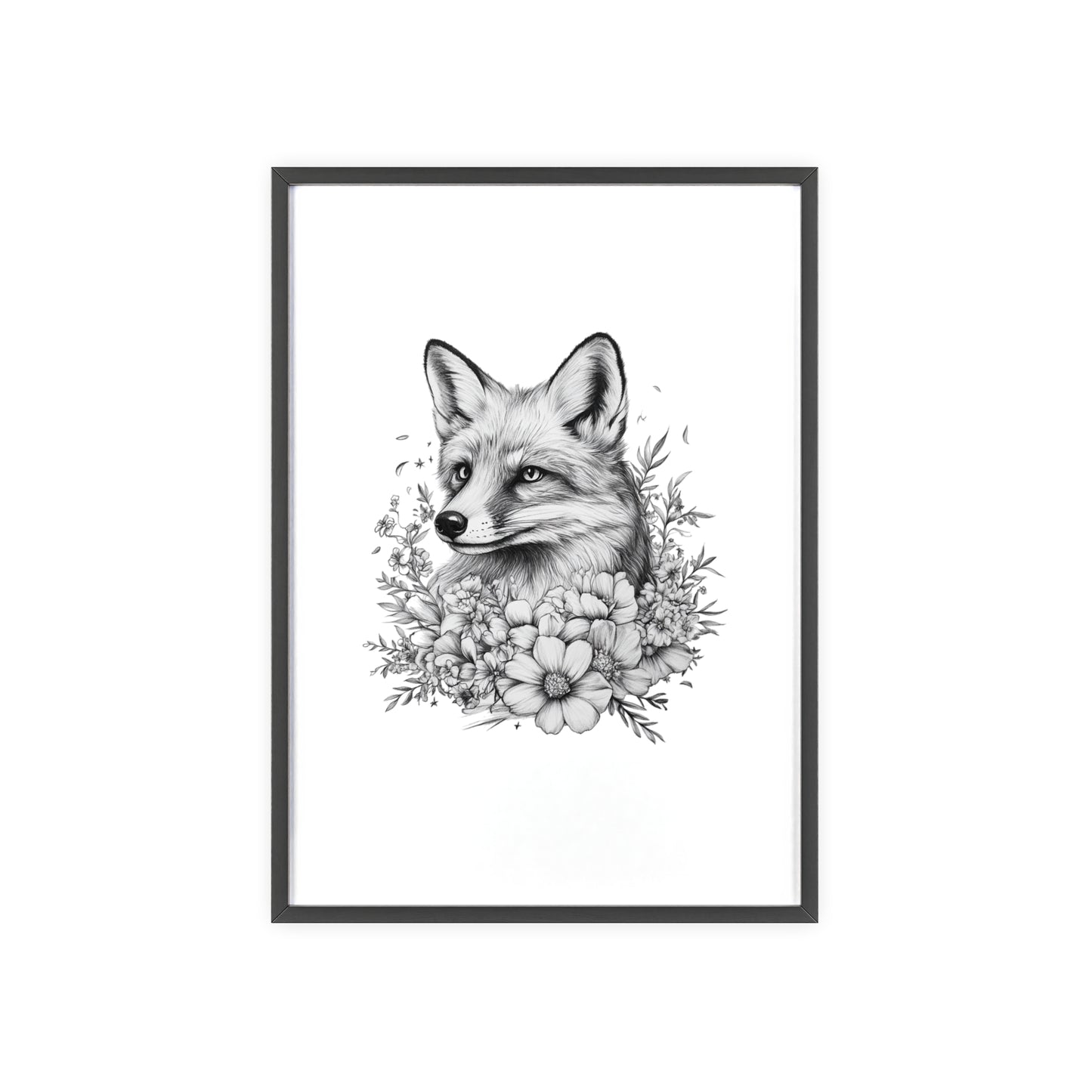 Fuchs mit Wildblütendesign