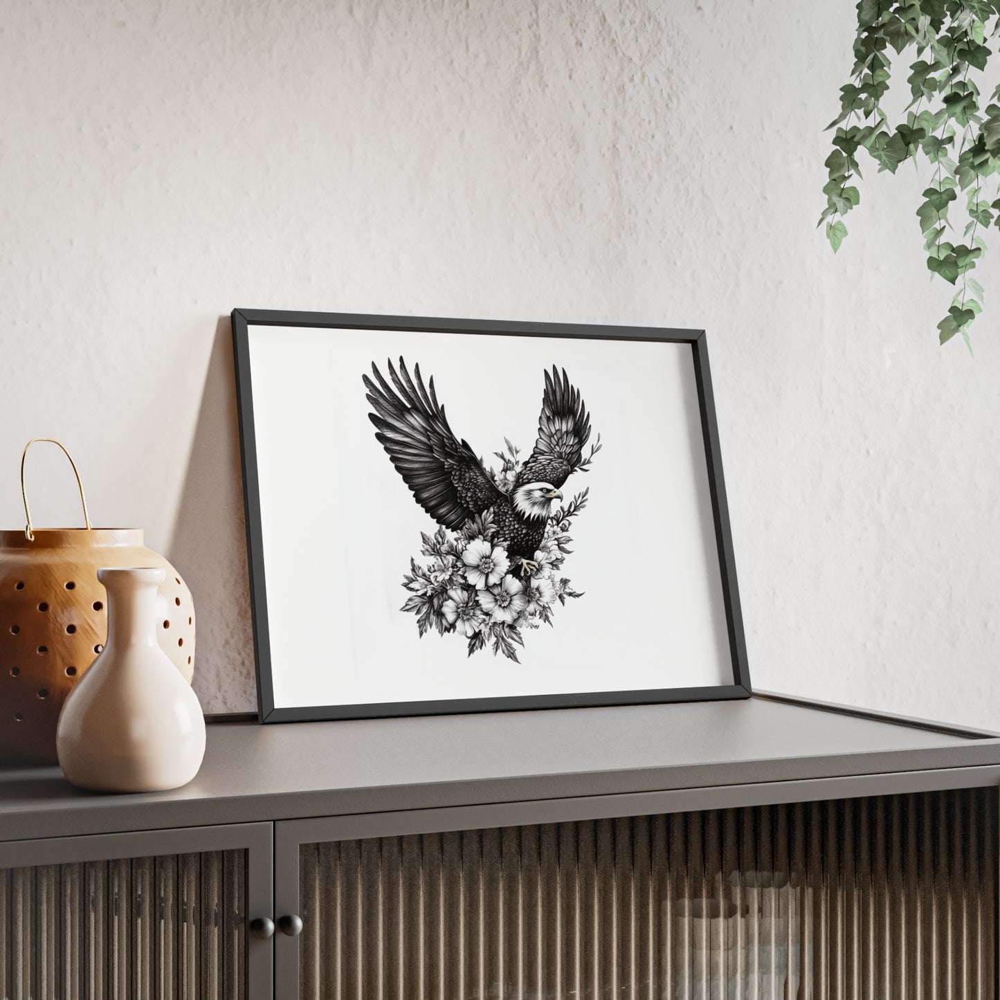 Adler mit Wildblütendesign