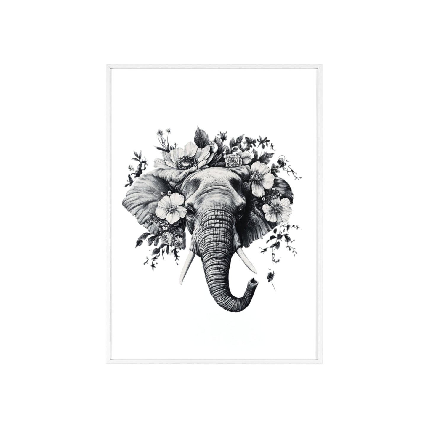 Elephant mit Wildblüten