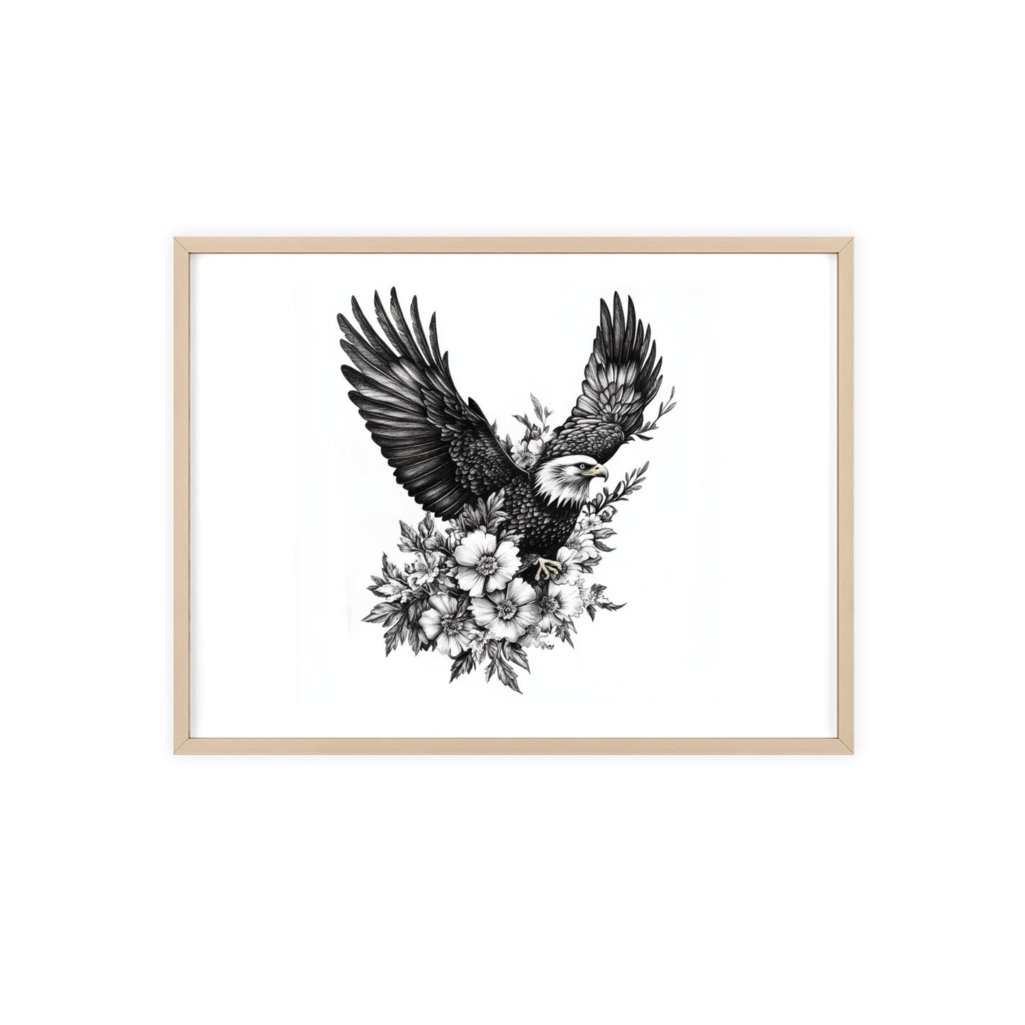 Adler mit Wildblütendesign