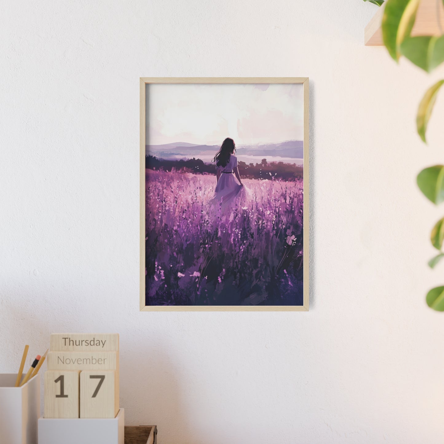 Frau in blühender Wiese