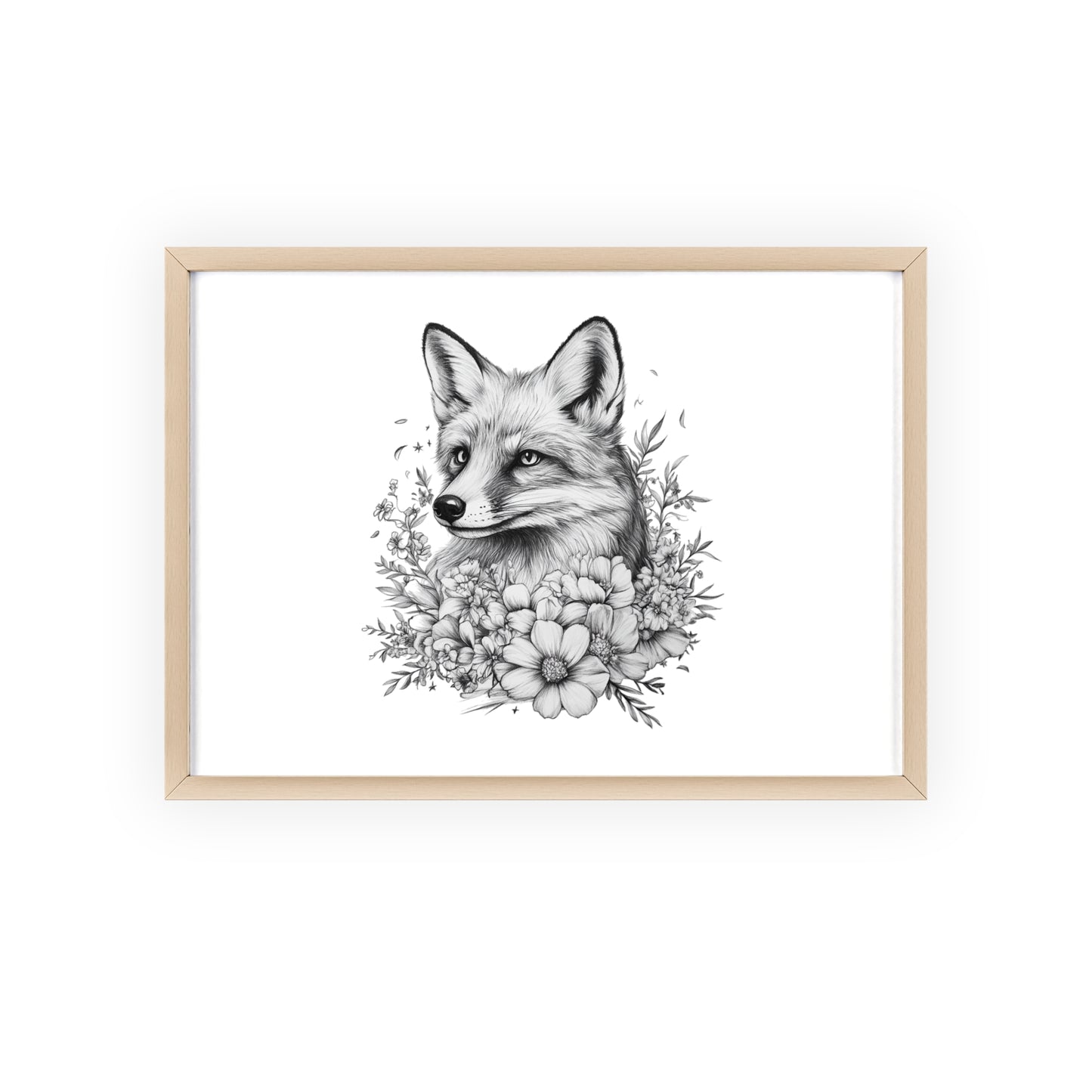 Fuchs mit Wildblütendesign