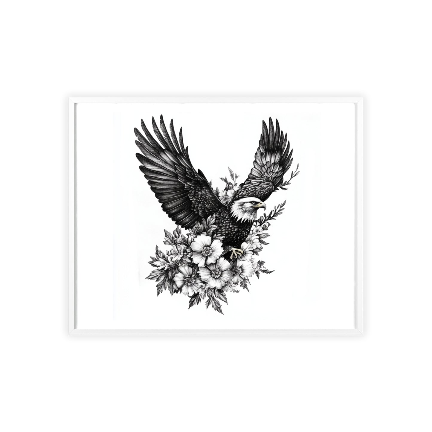 Adler mit Wildblütendesign