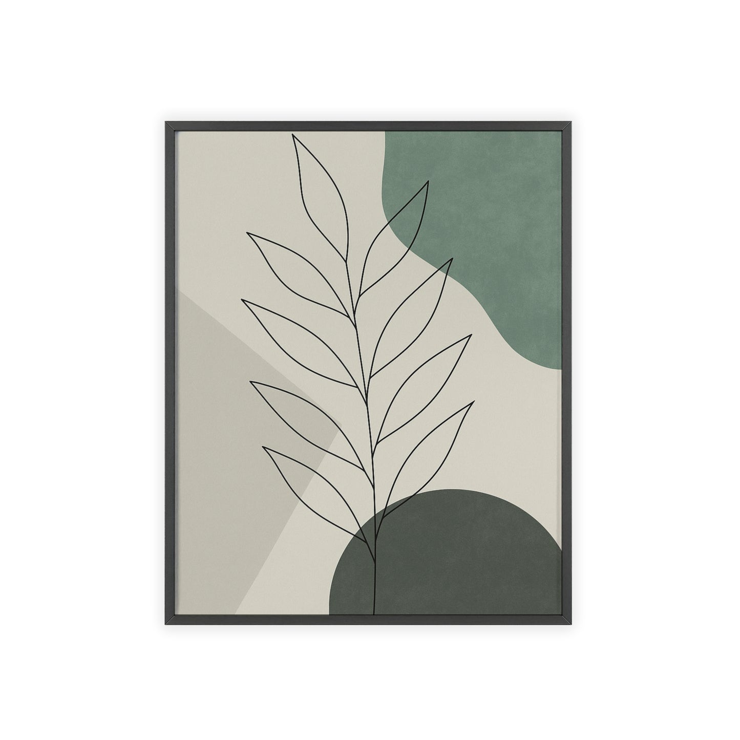 Abstraktes Blätter-Poster – Sanfte Grüntöne & Minimalistisches Design