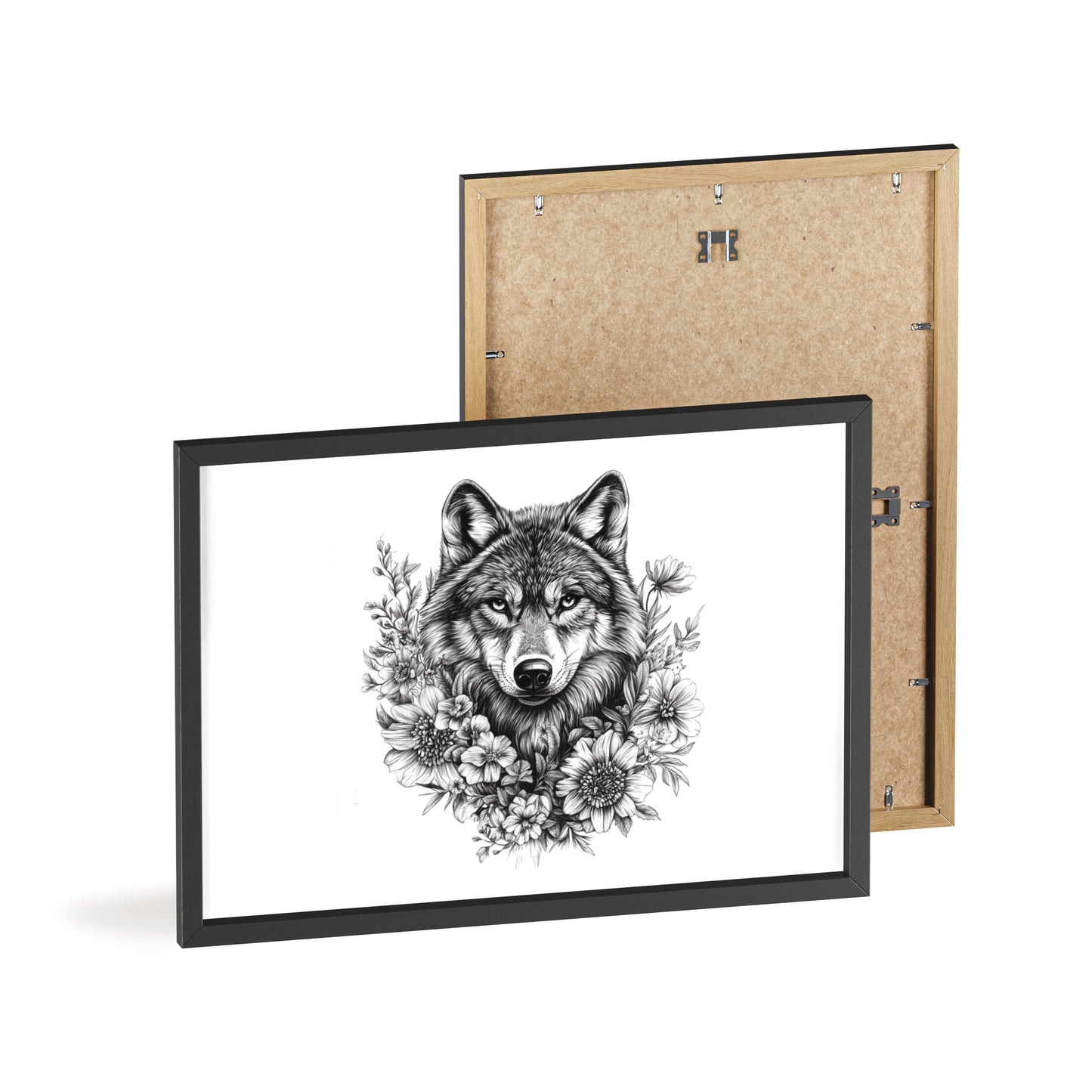 Wolf mit Wildblumen