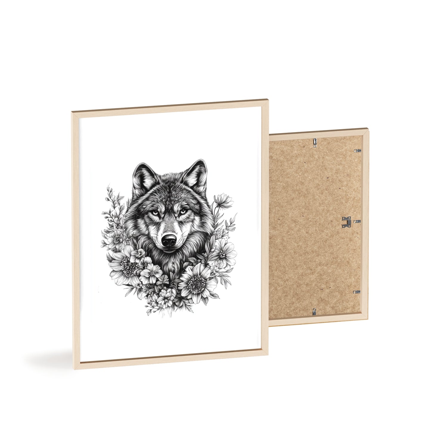 Wolf mit Wildblumen