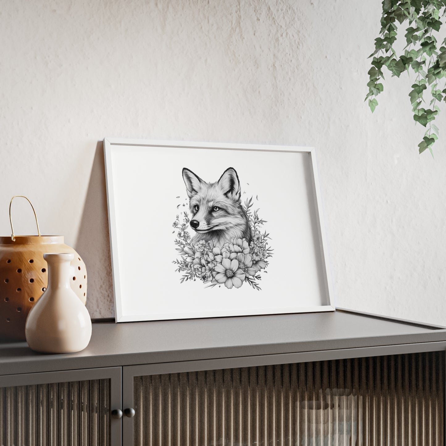 Fuchs mit Wildblütendesign