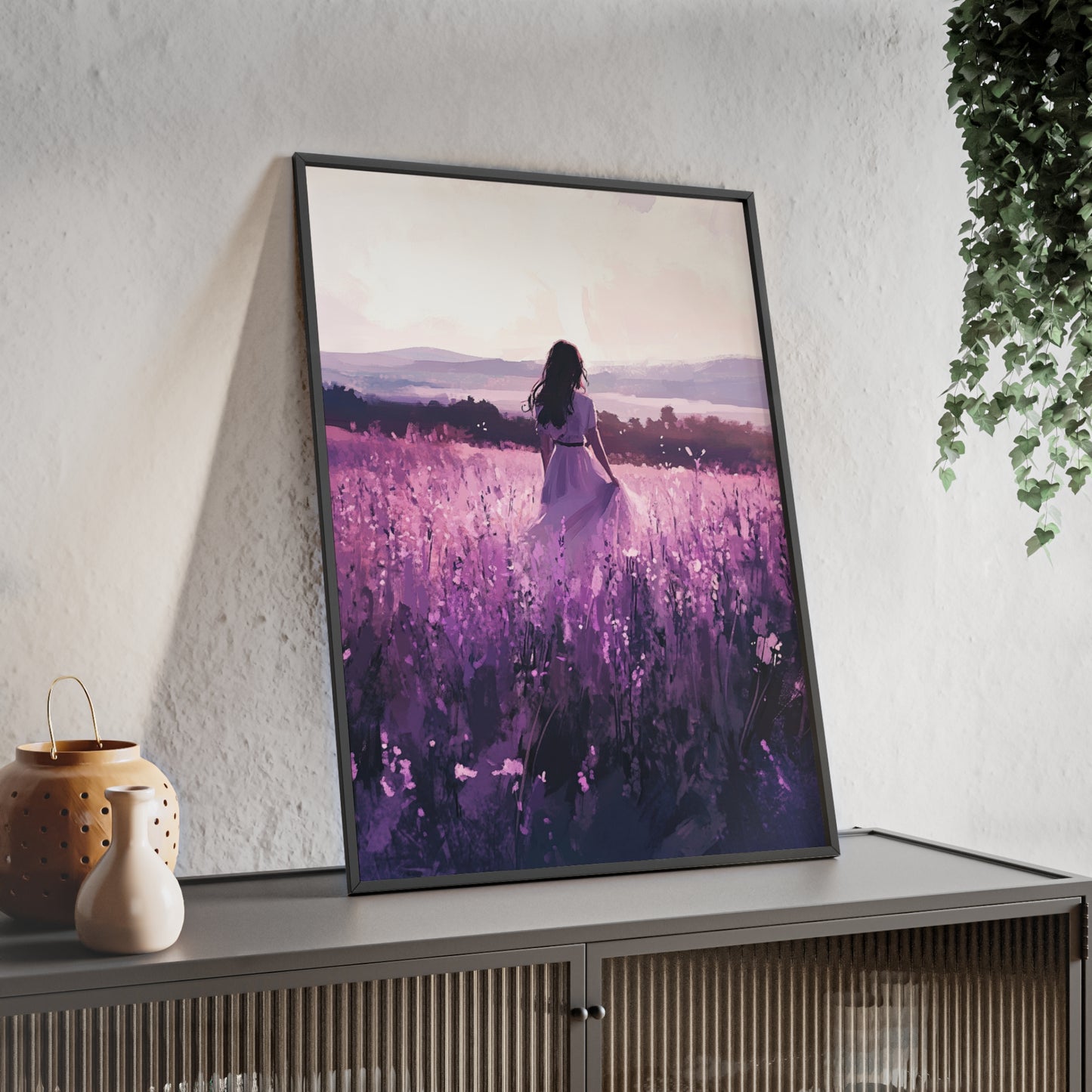 Frau in blühender Wiese