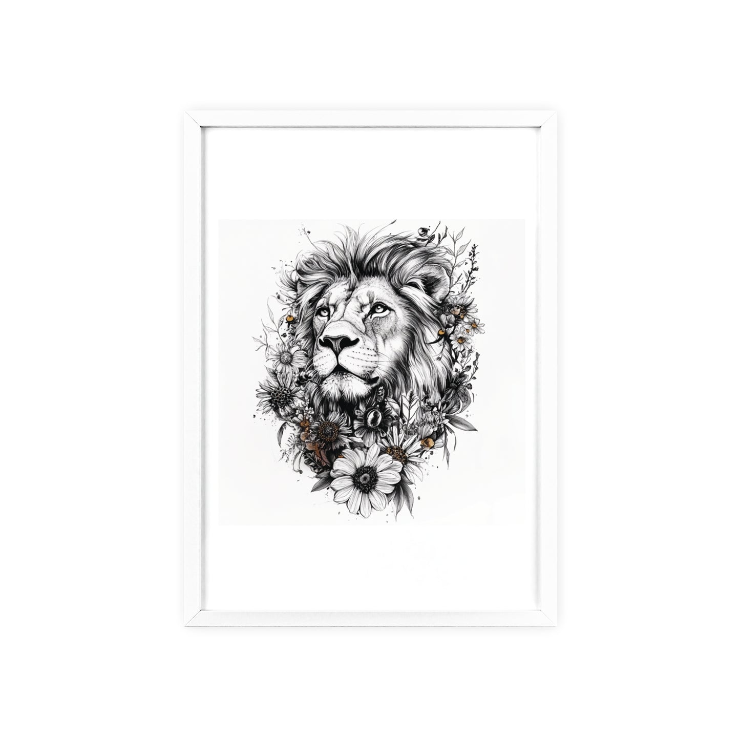 Löwe im floralen Stil