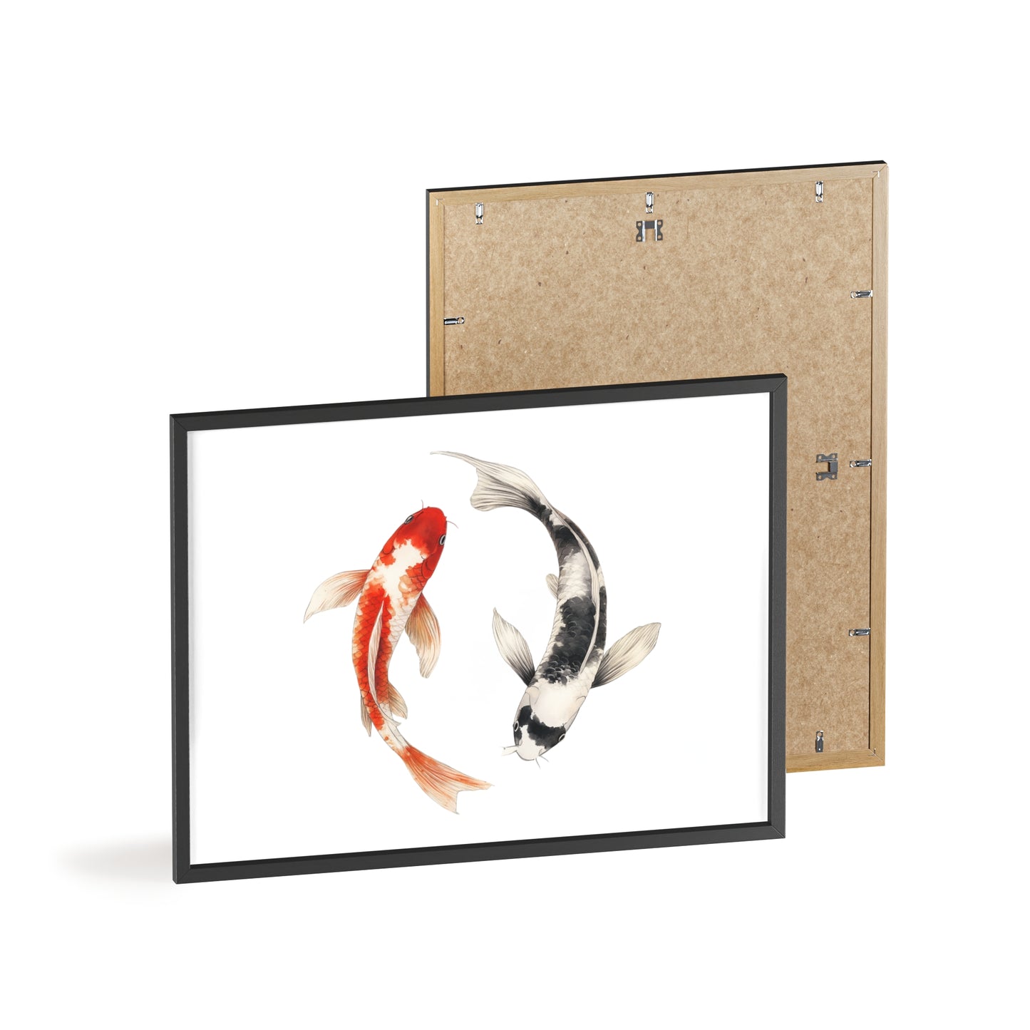 Kreisende Koi in Schwarz und Rot