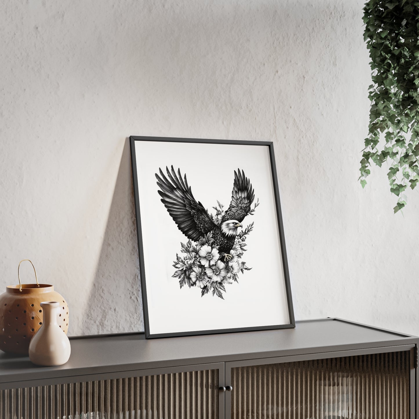 Adler mit Wildblütendesign