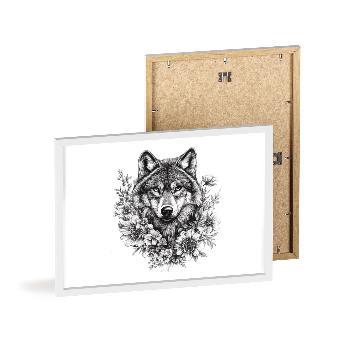 Wolf mit Wildblumen