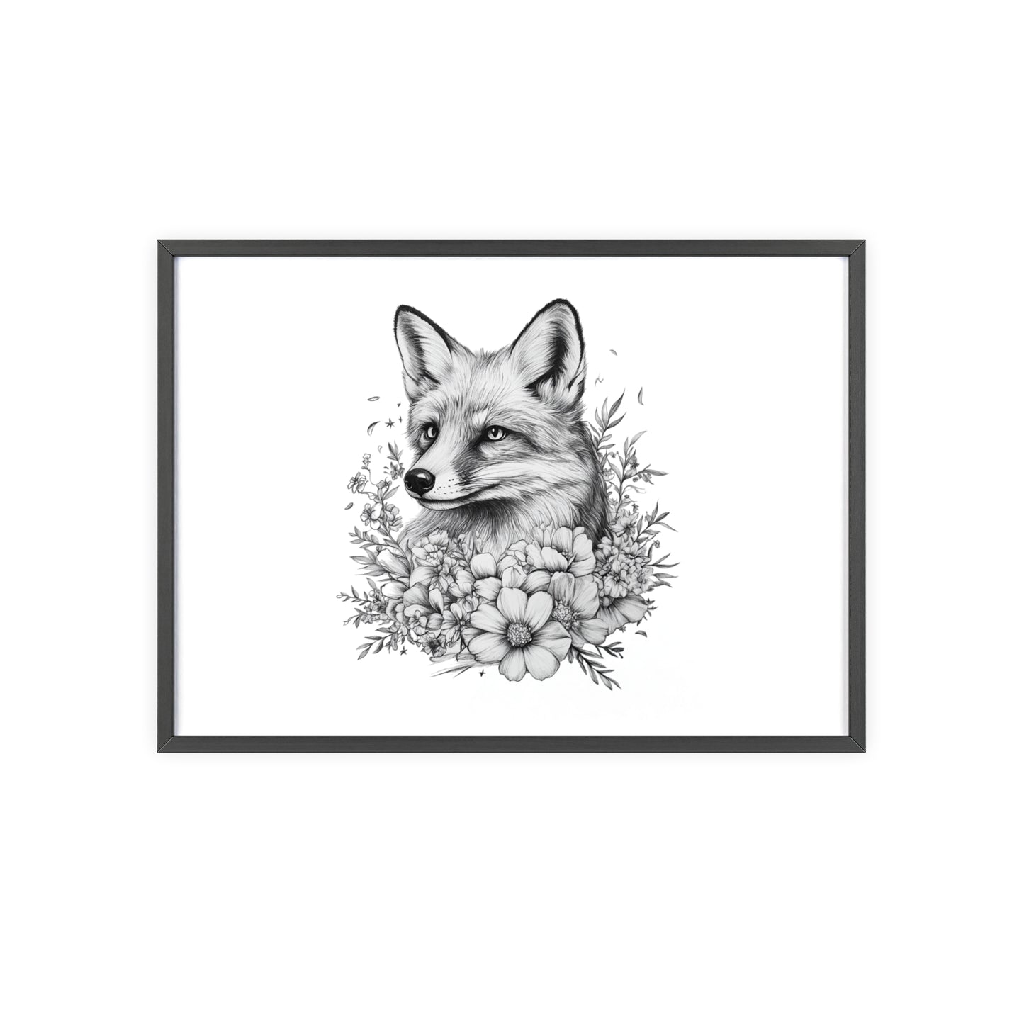 Fuchs mit Wildblütendesign