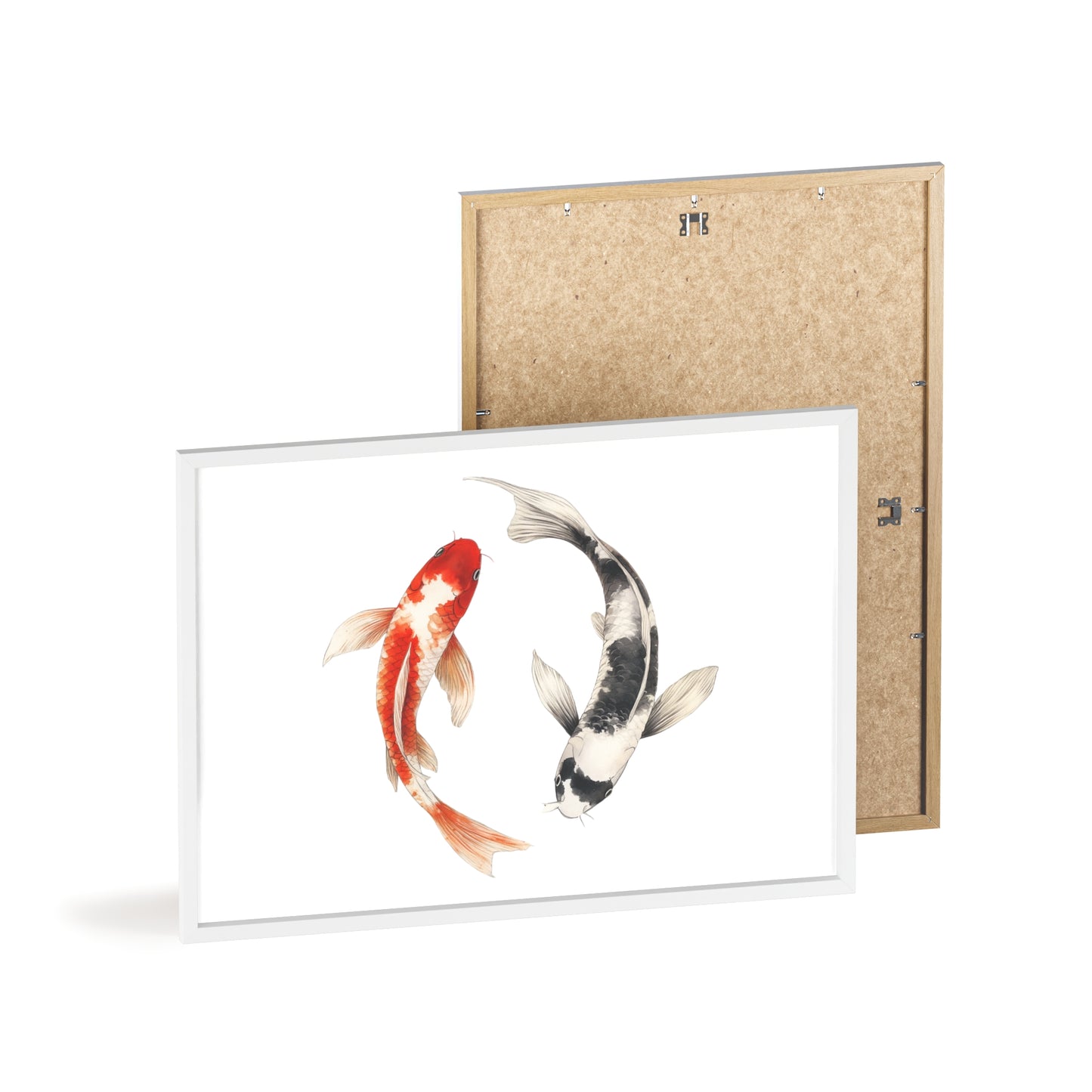 Kreisende Koi in Schwarz und Rot