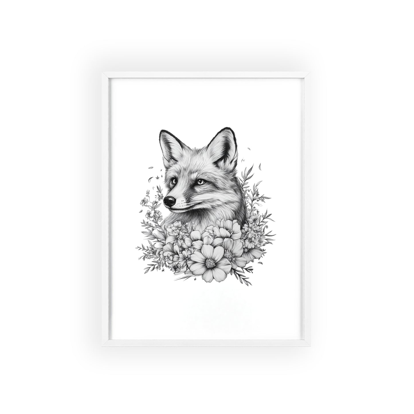 Fuchs mit Wildblütendesign