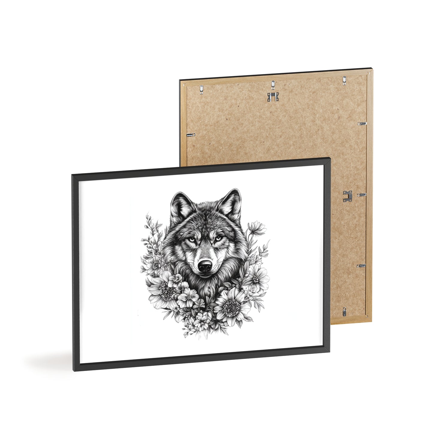 Wolf mit Wildblumen