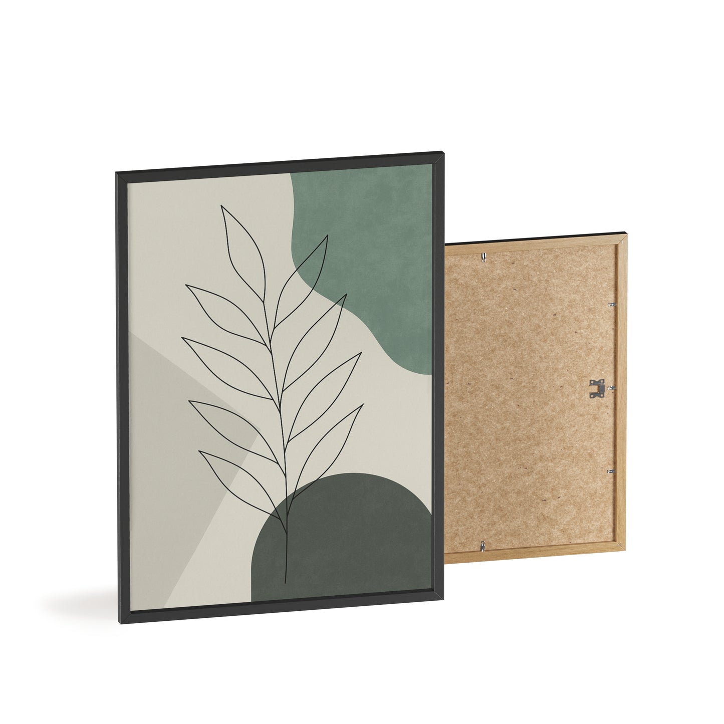 Abstraktes Blätter-Poster – Sanfte Grüntöne & Minimalistisches Design