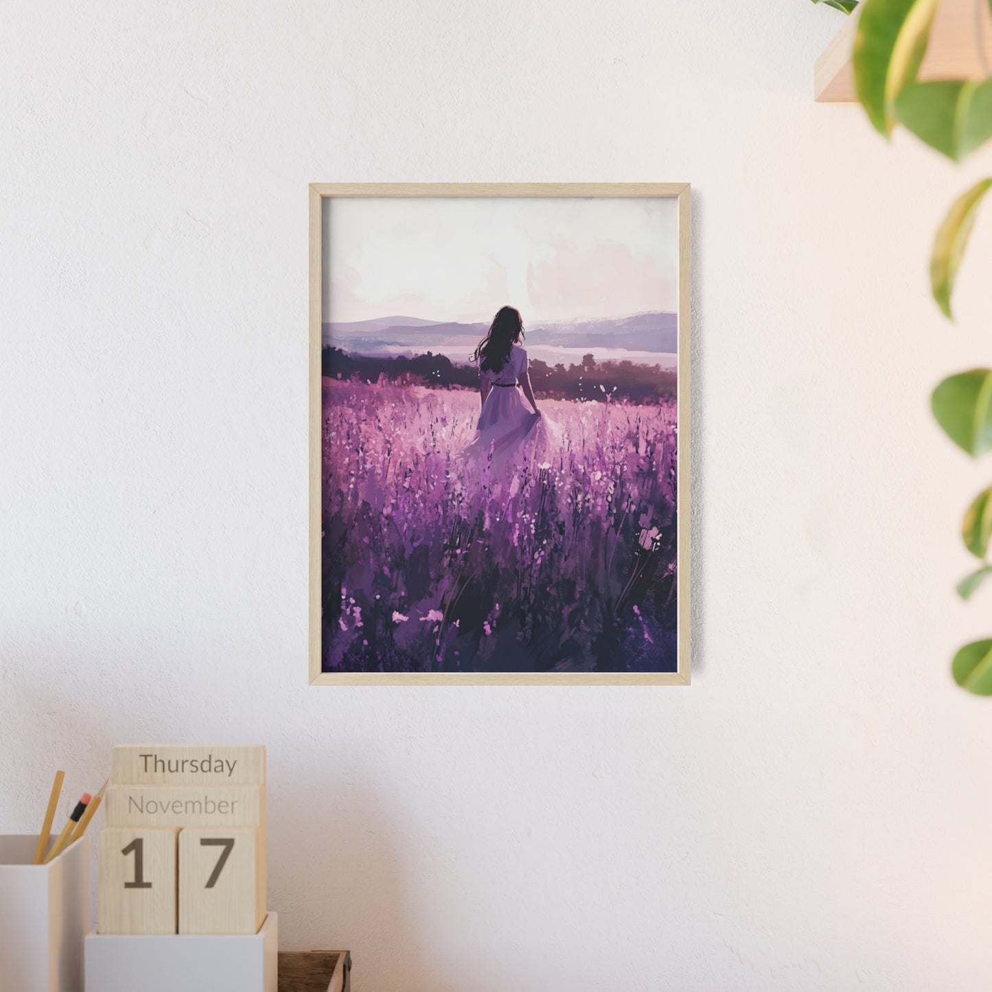 Frau in blühender Wiese