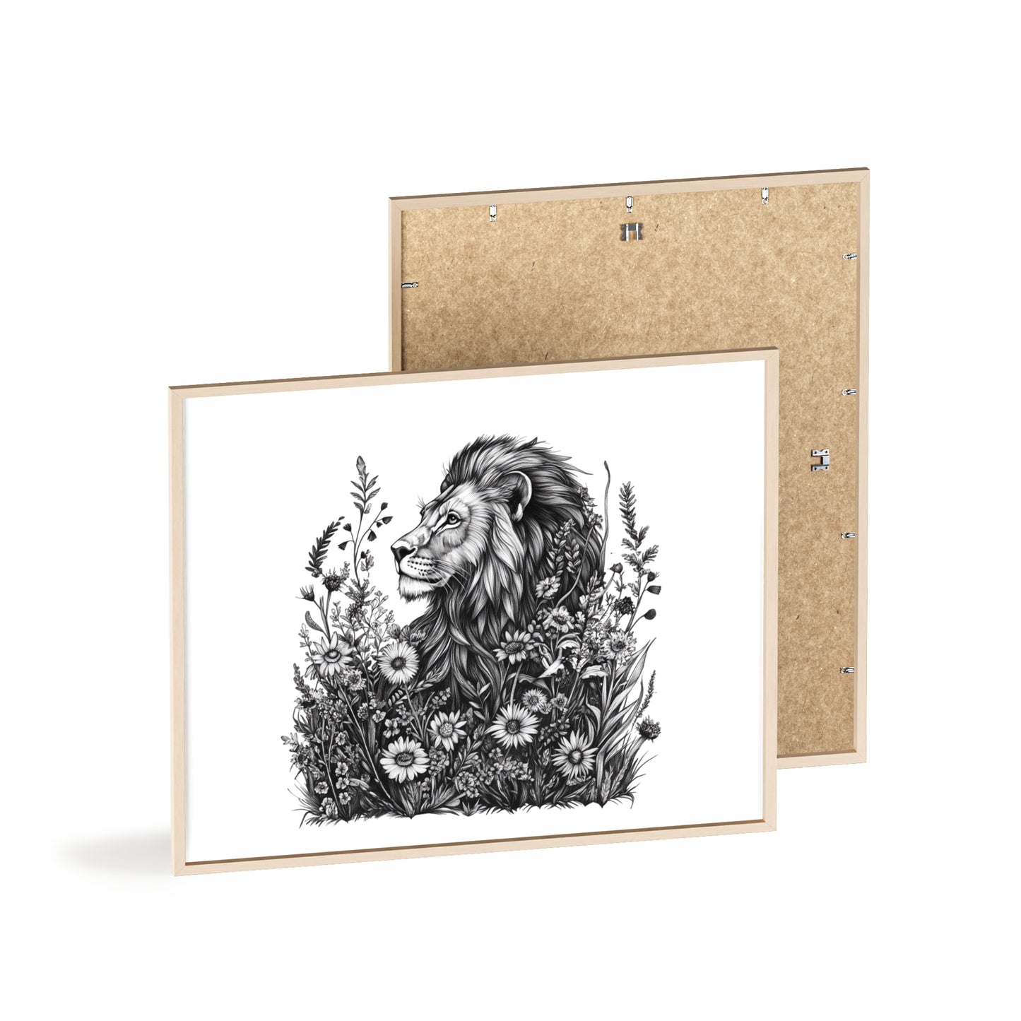 Löwe mit Wildblüten