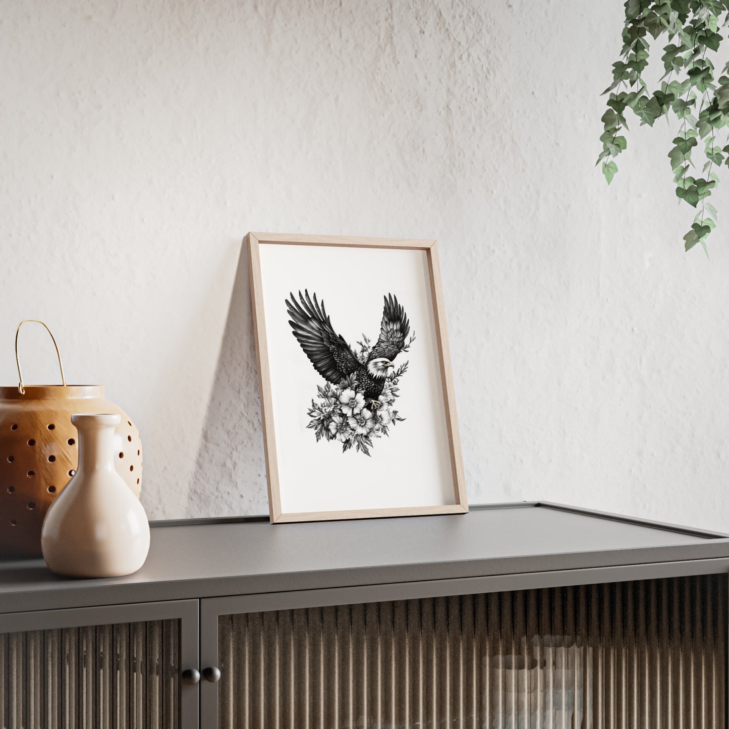 Adler mit Wildblütendesign