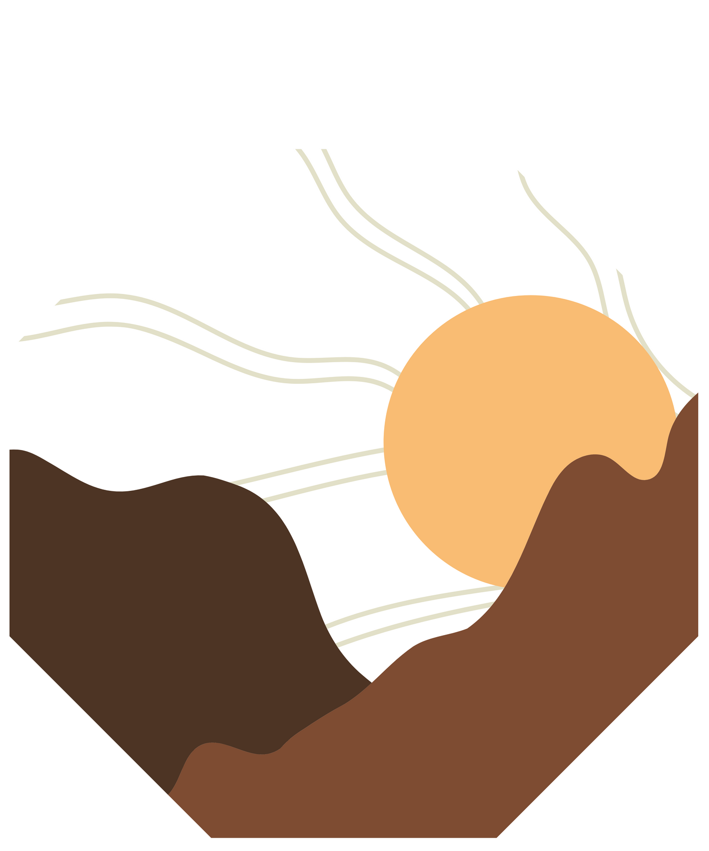 3er Set Poster - Boho Design: Sonnenuntergang über den Bergen